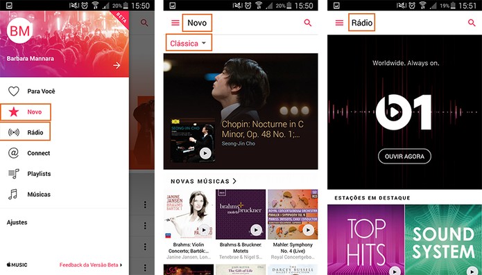Acesse as novidades e o recurso de Rádio do Apple Music (Foto: Reprodução/Barbara Mannara)