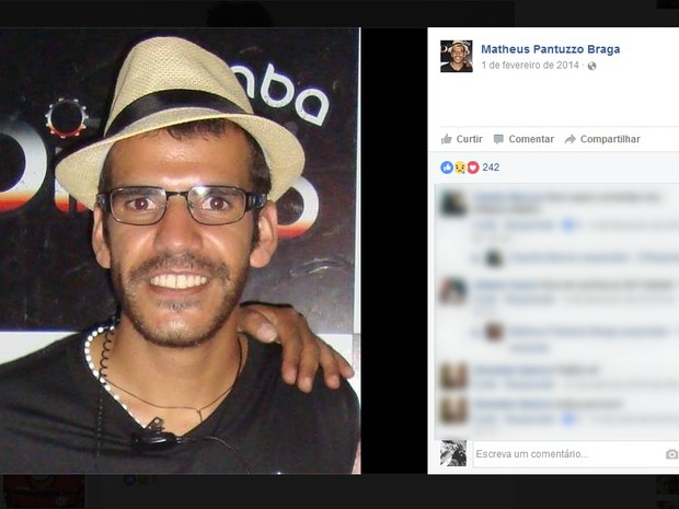 Matheus Pantuzzo Braga foi encontrado morto em 23 de dezembro de 2016 (Foto: Facebook/Reprodução)