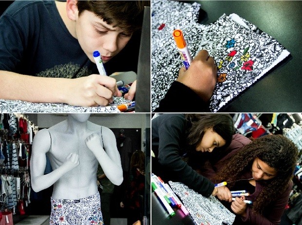 Cuecas para colorir chamam a atenção de crianças e adultos (Foto: Winny Lessa./ Divulgação) Cuecas para colorir chamam a atenção de crianças e adultos (Foto: Winny Lessa./ Divulgação)