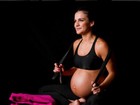Kyra Gracie mostra barrigão na reta final da gravidez: 'Vem logo'