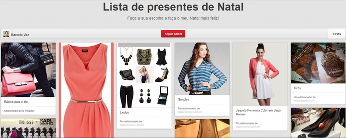 Painel de presentes de Natal no Pinterest (Foto: Reprodução/Pinterest) Painel de presentes de Natal no Pinterest (Foto: Reprodução/Pinterest)