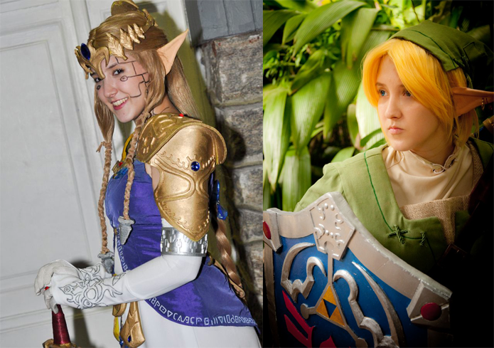 Natália como Link e Zelda, da série The Legend of Zelda (Foto: Bruno Antonucci)