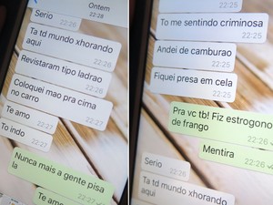 Jovem mandou mensagens para mãe e para o namorado (Foto: Reprodução)
