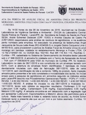Vigilância diz que lote de morangos de Estiva continha agrotóxicos de uso não recomendado. (Foto: Reprodução EPTV) Vigilância diz que lote de morangos de Estiva continha agrotóxicos de uso não recomendado. (Foto: Reprodução EPTV)