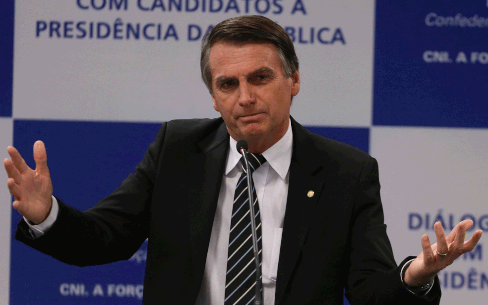 O deputado Jair Bolsonaro (RJ), candidato do PSL Ã  PresidÃªncia da RepÃºblica (Foto: SÃ©rgio Dutti/CNI)