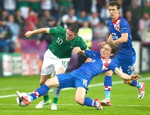 Robbie Keane na partida da Irlanda contra a Croácia (Foto: AFP)