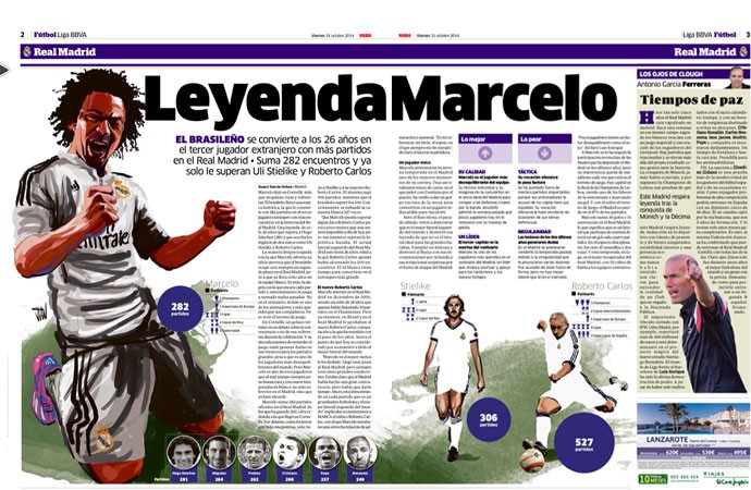 Jornal Marcelo Real Madrid (Foto: Reprodução)