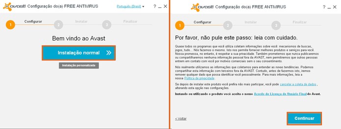 Inicie a instalação do Avast no computador (Foto: Reprodução/Barbara Mannara) Inicie a instalação do Avast no computador (Foto: Reprodução/Barbara Mannara)