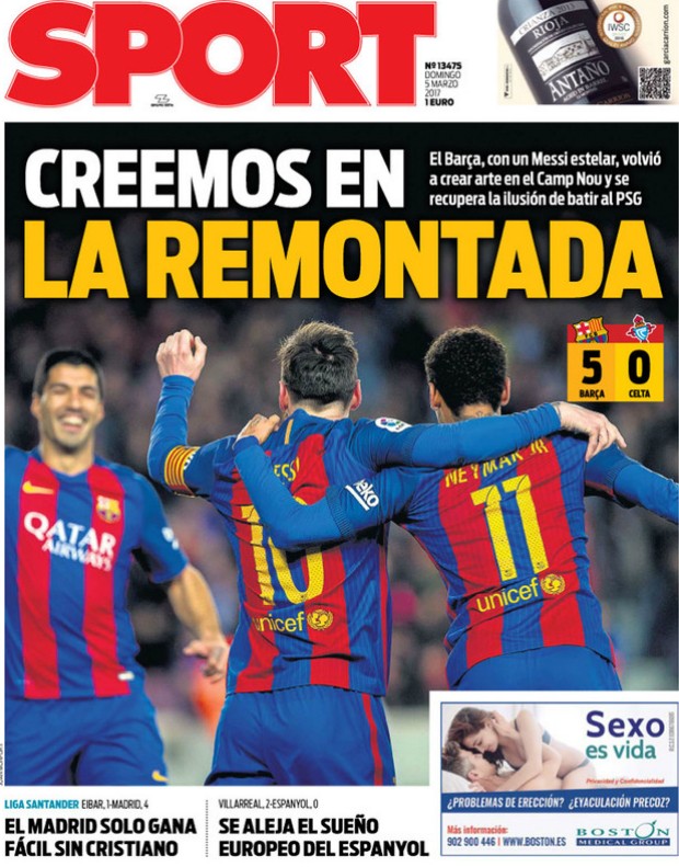 capa sport, barcelona x celta