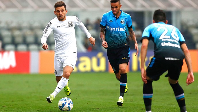 Lucas Lima, Santos X Grêmio (Foto: Ricardo Saibum / Estadão Conteúdo)