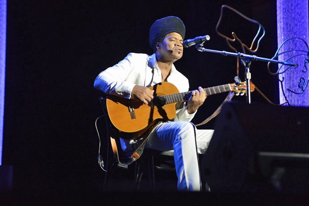 O evento premiou, com o Lifetime Achievement Award, o músico Carlinhos Brown (Foto: Reid Harrison/Globo)