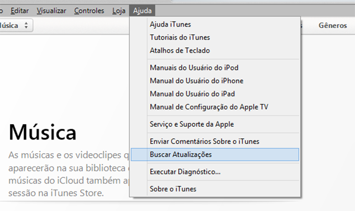Confirmando se a versão mais recente do iTunes está instalada (Foto: Reprodução/Marvin Costa)