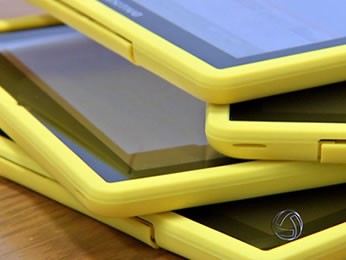 Detalhe dos tablets roubados nesta quarta; rombo passa de R$ 1,1 milhão (Foto: Reprodução/TVCA)