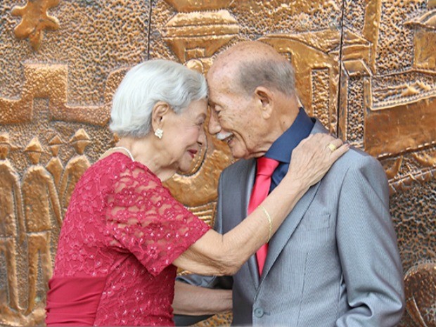 Euro e Maria durante comemoração de 70 anos de casados (Foto: Euro Tourinho/Arquivo Pessoal)