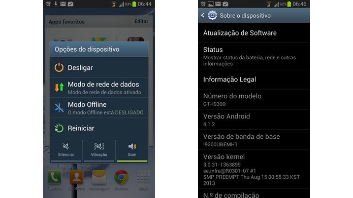 Reinicie o sistema de aparelhos congelados e lembre-se de atualizar a sua versão Android (Foto: Reprodução/Daniel Ribeiro)