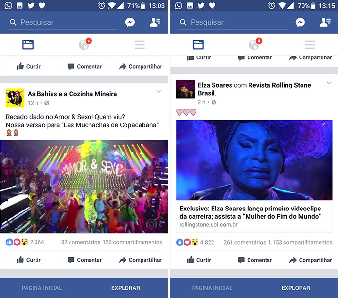Facebook ganhou guia explorar para ajudar a descobrir novas páginas e vídeos (Foto: Reprodução/Elson de Souza)