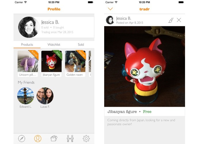 Qualquer usuário tem perfil próprio e pode comprar e vender no app (Foto: Divulgação)
