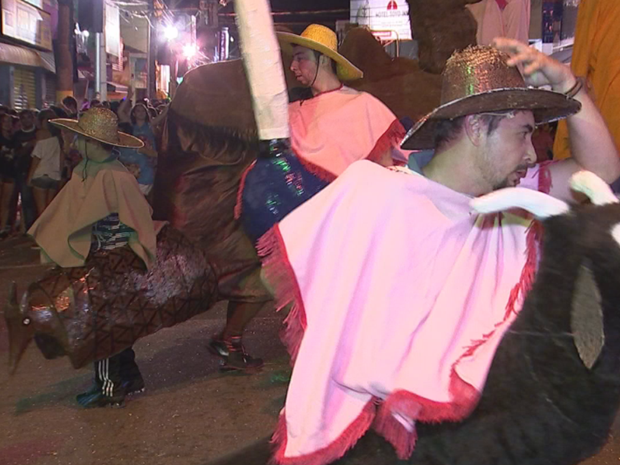 Grupo de Tatuí agitou carnaval de rua em Boituva  (Foto: Reprodução/TV TEM)