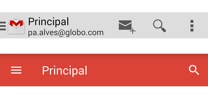 Barra superior do novo Gmail só mostra botão de buscas (Foto: Reprodução/Paulo Alves)