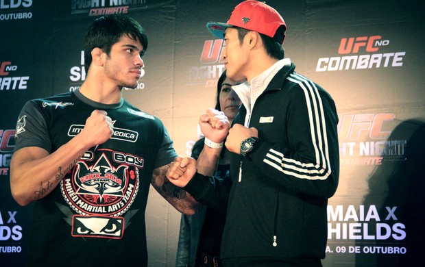 Erick Silva e Dong Hyun Kim Treino aberto UFC Barueri (Foto: Rodrigo Malinverni)
