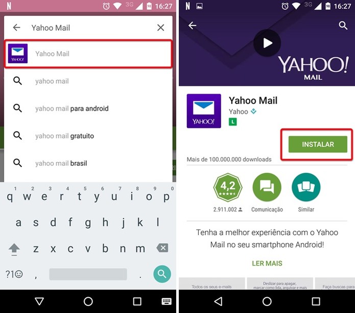 Instalando o Yahoo Mail (Foto: Reprodução/Helito Bijora)