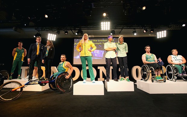 lançamento dos uniformes da Austrália para as Olimpíadas de Londres (Foto: Getty Images)