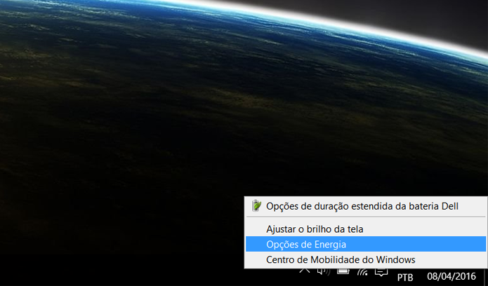 Acesse as configurações de energia do seu computador (Foto: Reprodução/Filipe Garrett) (Foto: Acesse as configurações de energia do seu computador (Foto: Reprodução/Filipe Garrett))