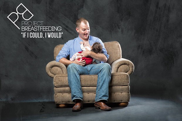Campanha visa conscientizar pais sobre necessidade de dar apoio a suas mulheres (Foto: Project Breastfeeding/BBC)