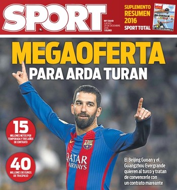 Arda Turan capa Sport (Foto: Reprodução / Sport)
