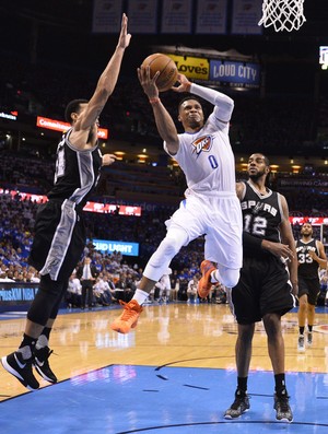 Russell Westbrook Spurs x Thunder NBA (Foto: EFE)
