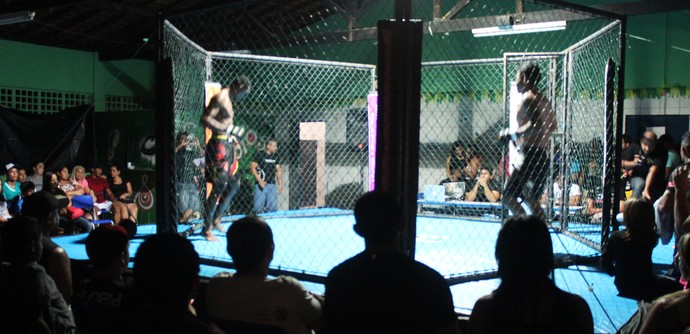 Evento de MMA usa hexágono em combates  (Foto: Josiel Martins )