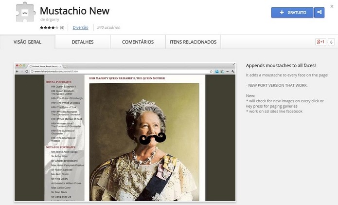 Mustachio New adiciona bigodes nas fotos de qualquer pessoa na web (Foto: Reprodução/Raquel Freire)