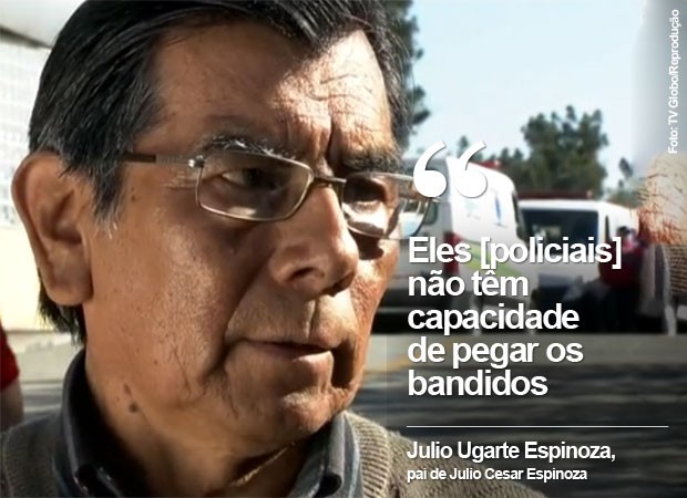 Julio Ugarte Espinoza, pai de Julio Cesar Espinoza, morto após perseguição policial (Foto: TV Globo/Reprodução)