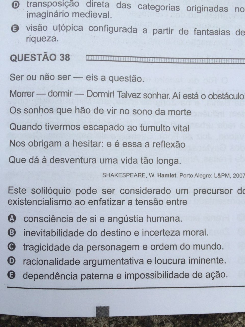 ENEM 2016 - 1º DIA - PROVA BRANCA - QUESTÃO 38 (Foto: G1 )
