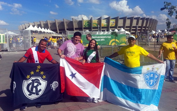 Thyago Souza, Mário Jorge e Keyton Machado, paraenses na Copa das Confederações (Foto: Arquivo Pessoal)
