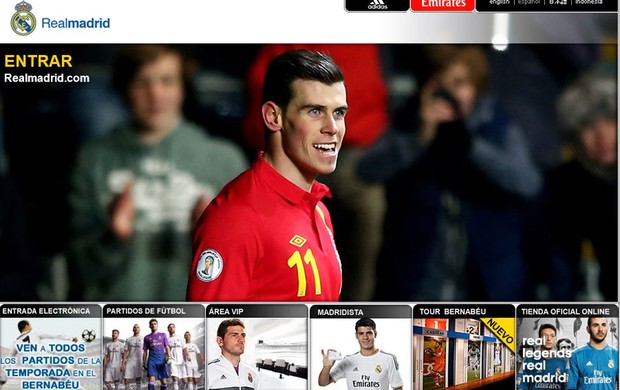 Bale Site Real Madrid (Foto: Reprodução)