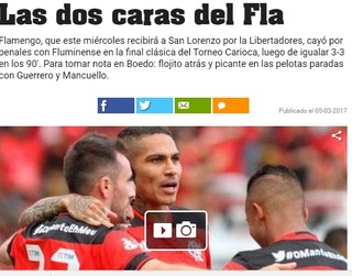 "Olé" faz análise da final do Flamengo e vê Rubro-Negro com deficiências (Foto: Reprodução)