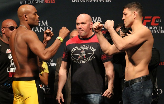 encarada, Anderson Silva e Nick Diaz, UFC 183 (Foto: Evelyn Rodrigues)