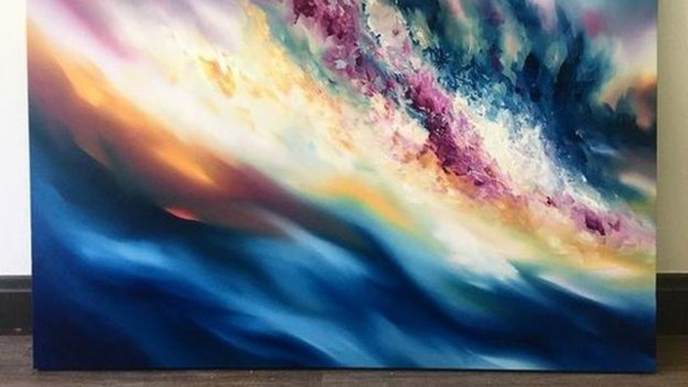 Quadro pintado por Melissa McCracken com as cores que ouve nas músicas (Foto: Reprodução/Instagram/Melissa McCracken)