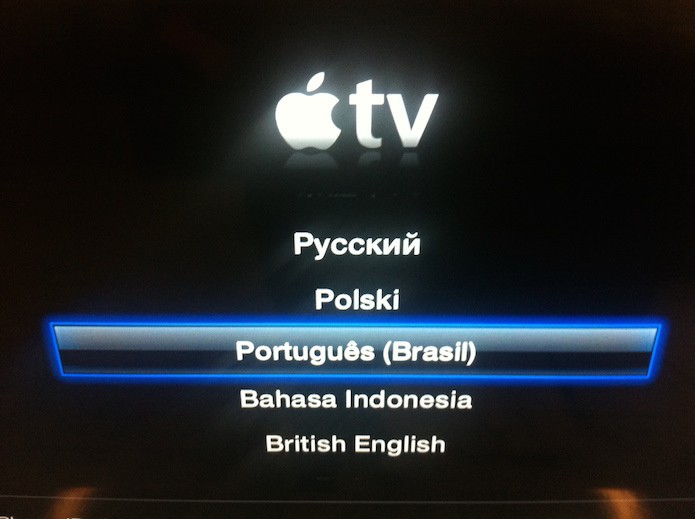 Tela de configuração inicial da Apple TV (Foto: Reprodução/Marvin Costa)