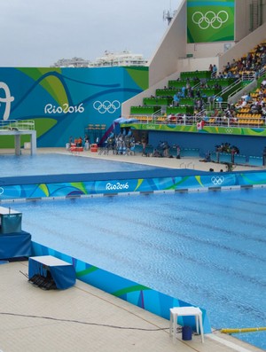 painéis centro aquático Maria Lenk olimpíada 2016 pictogramas (Foto: Rio 2016 / Alex Ferro )