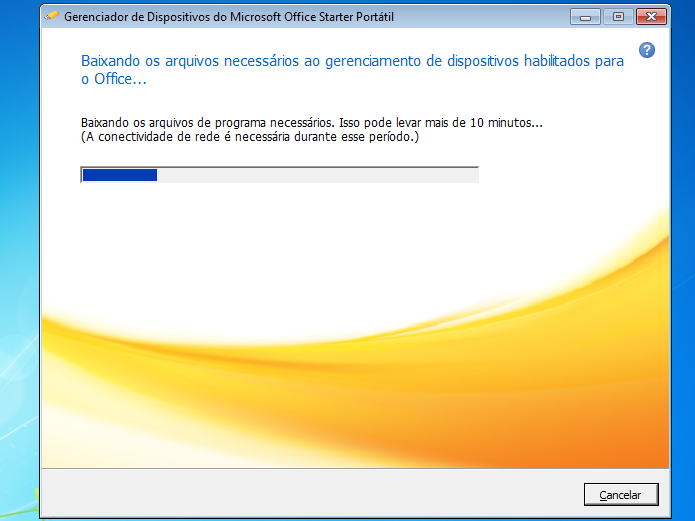 Gerenciador de Dispositivos do MS Office Starter Portátil baixando arquivos (Foto: Reprodução/Edivaldo Brito)