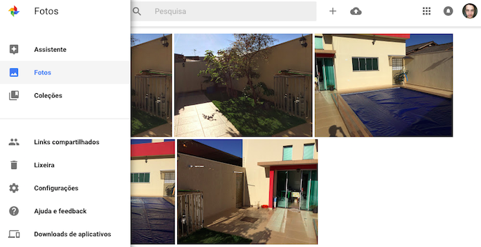 Acessando o menu do Google Photos (Foto: Reprodução/Helito Bijora)
