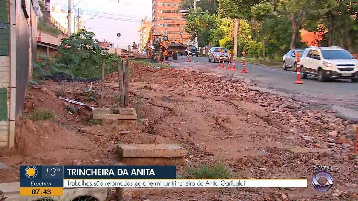 Obras da trincheira da Avenida Anita Garibaldi são retomadas após nova