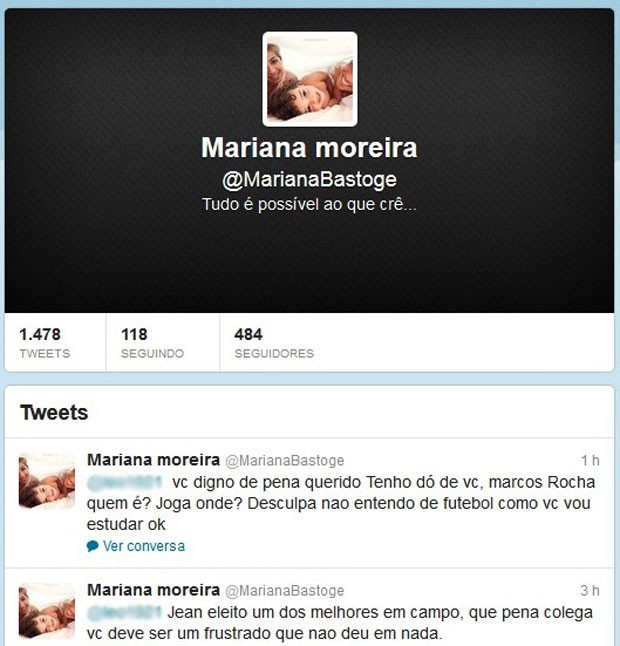 Posts de Mariana que causaram a confusão (Foto: Reprodução / Twitter)