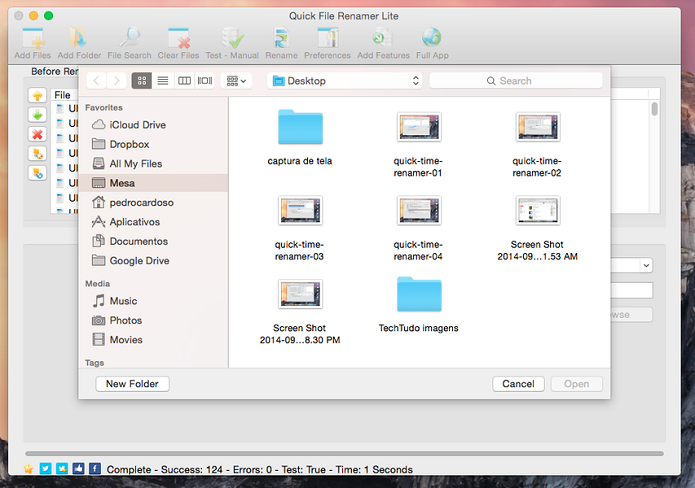 Quick File Renamer renomeia vários arquivos do Mac ao mesmo tempo (Foto: TechTudo)