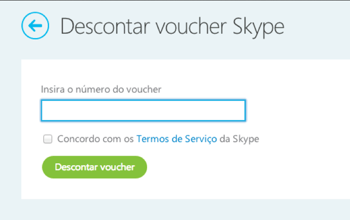 Como descontar um voucher do cartão pré-pago com créditos Skype (Foto: Reprodução/Skype)