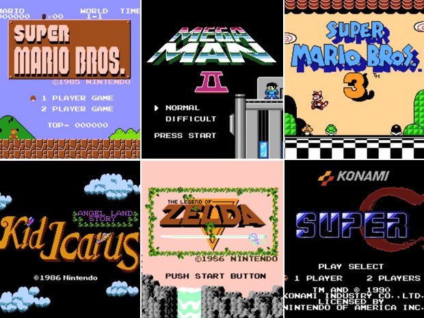 Vídeo reúne telas iniciais de todos os games lançados para o NES... Pressstartnes