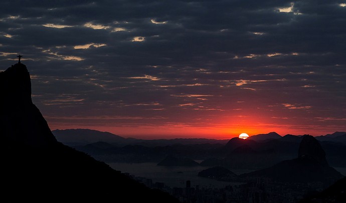 Alvorada no Cristo Redentor 2 de agosto  (Foto: Buda Mendes/Getty Images)