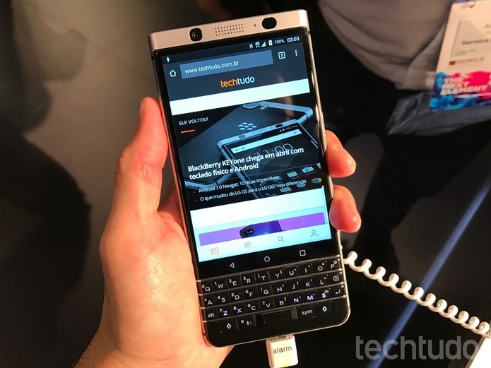 BlackBerry KEYone na MWC 2017 (Foto: Thássius Veloso/TechTudo)